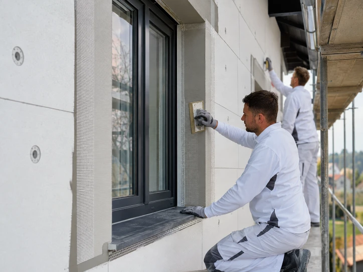 Isolation de façade avec traitement continu des raccords