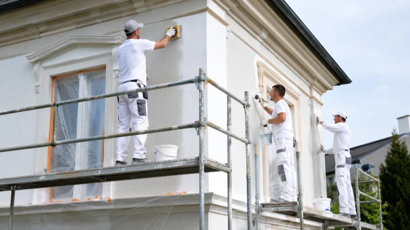 Préparation du support avant peinture de façade