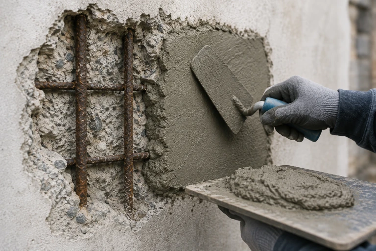 Réparation du béton dégradé et reconstitution du support